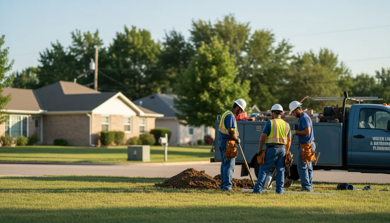 Residential water line and bathroom plumbing service in O Brien, TX